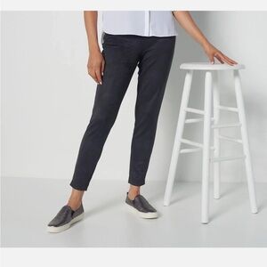 Women with Control Tummy Control Faux Suede Legging-Noir Black-Petite XS-A458838